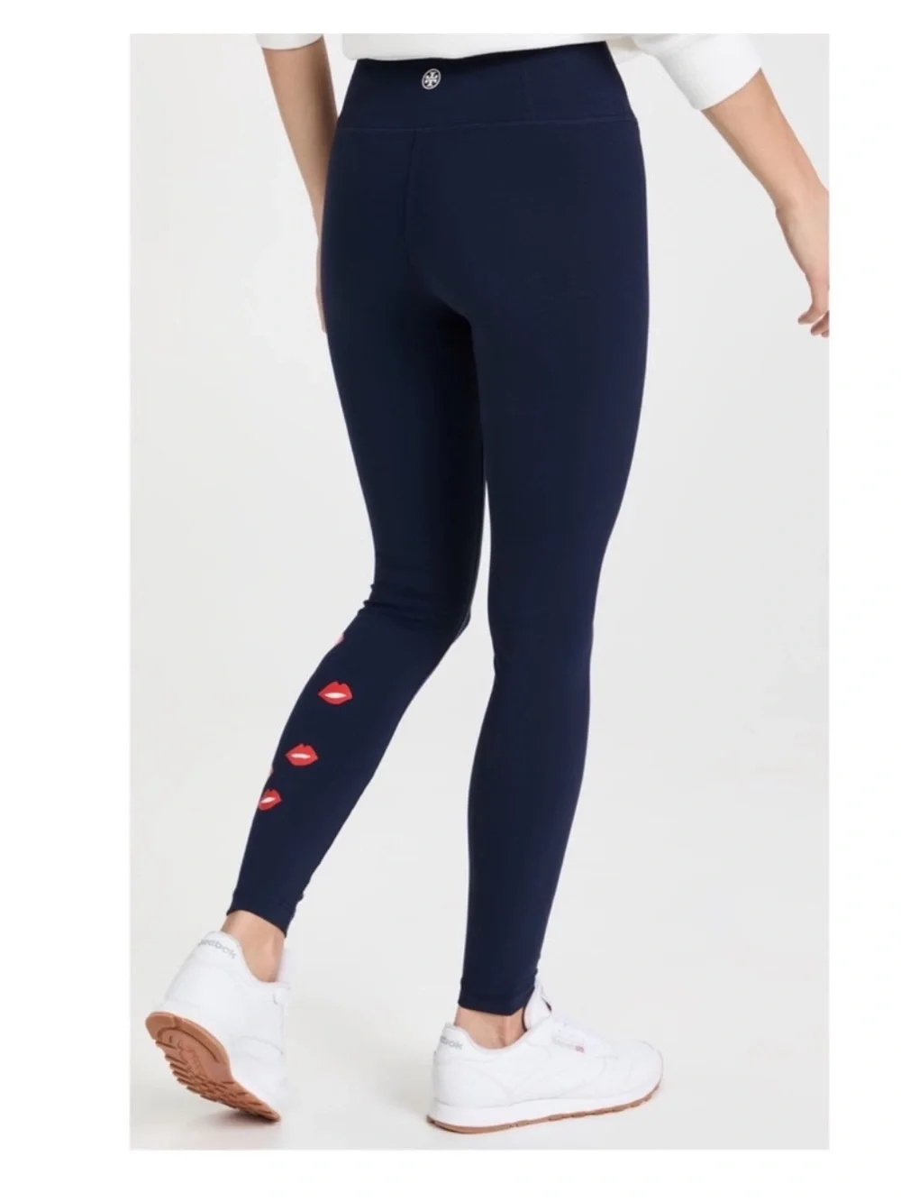 Tory Burch | Navy Blue High-Rise Sculpt Lips Graphic Leggings Sz XL